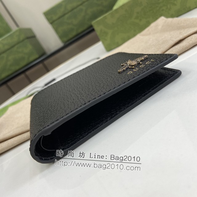 Gucci專櫃古馳最新款Marmont系列皮革雙折錢包男士短夾 jh2237型號：523664